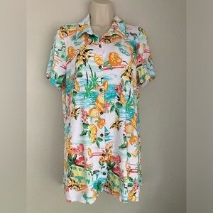 Kim Rogers Tropical Button Down Julianna Tunic medium